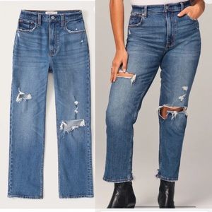 Abercrombie Curve Love Ankle Straight Ultra High Rise Jeans